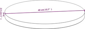 vidaXL Επιφάνεια Τραπεζιού Ø40x2,5 από Μπαμπού