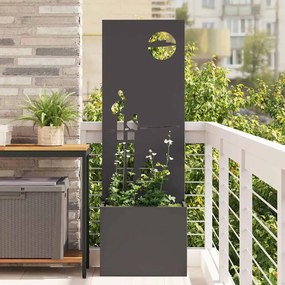vidaXL Γλάστρα Κήπου με Διακοσμητική Πάνελ Μαύρο 50 x 140 cm