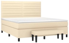 ΚΡΕΒΑΤΙ BOXSPRING ΜΕ ΣΤΡΩΜΑ ΚΡΕΜ 180X200 ΕΚ. ΥΦΑΣΜΑΤΙΝΟ 3136698