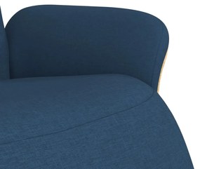 vidaXL Πολυθρόνα Ανακλινόμενη με Υποπόδιο Μπλε Υφασμάτινη