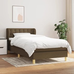 ΚΡΕΒΑΤΙ BOXSPRING ΜΕ ΣΤΡΩΜΑ ΣΚΟΥΡΟ ΚΑΦΕ 90X190 ΕΚ. ΥΦΑΣΜΑΤΙΝΟ 3127088