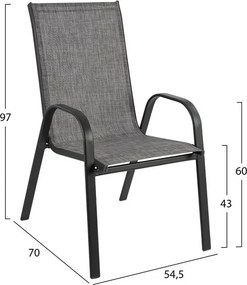 ΣΕΤ 5ΤΜΧ HM10531 ΤΡΑΠΕΖΙ ΑΛΟΥΜΙΝΙΟΥ 140Χ80Χ75,5Y &amp; 4 ΠΟΛΥΘΡΟΝΕΣ LEON ΜΕΤΑΛΛΙΚΕΣ ΓΚΡΙ