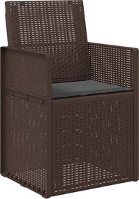vidaXL Καρέκλες Εστιατορίου Κήπου 2 pcs Καφέ και Ανθρακί PP