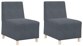 vidaXL Καναπέδες 2 pcs Σκούρο γκρι 55 x 74 x 82 εκ. Βελούδο