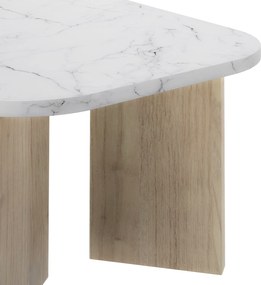 Quartz τραπεζάκι σαλονιού 105x58x39εκ. Natural chestnut / Marble