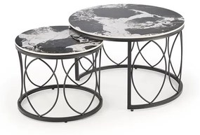 ALEXANDRA   set of two coffee tables, black marble / black DIOMMI-60-29270