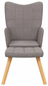 vidaXL Πολυθρόνα Relax Taupe Υφασμάτινη με Σκαμπό