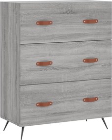 vidaXL Ντουλάπι Γκρι Sonoma 69,5 x 34 x 180 εκ. Επεξεργασμένο Ξύλο