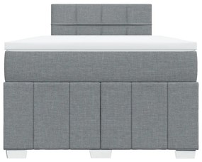 Κρεβάτι Boxspring με Στρώμα Ανοιχτό Γκρι 120x190 εκ. Υφασμάτινο - Γκρι