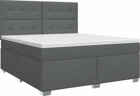 vidaXL Κρεβάτι box spring με στρώμα Σκούρο Γκρι 140 x 200 cm Ύφασμα