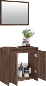 vidaXL Σετ Επίπλων Μπάνιου 2 Τεμαχίων Καφέ Δρυς από Τεχν. Ξύλο