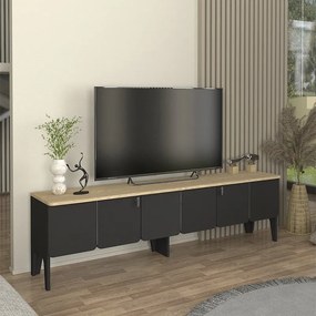 Έπιπλο τηλεόρασης Pedro ανθρακί-rota oak 180x35x50εκ