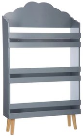 Βιβλιοθήκη παιδική Penzia γκρι mdf - πόδι φυσικό 58x18x100 εκ. 58x18x100 εκ.