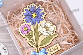 Σετ των 2 Intra απο ξύλο plywood 3mm-4mm πάχος – Ξύλινη ανθοδέσμη. Γιορτή της Μητέρας Δίασταση 20x20 cm INTRAFABR-116813982