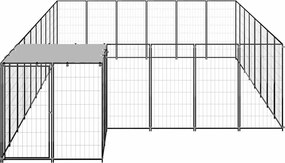 vidaXL Σπιτάκι Σκύλου Μαύρο 15,73 μ² Ατσάλινο