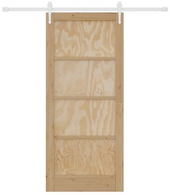 vidaXL Συρόμενη Πόρτα  με Σετ Υλικών 86x198.5 εκ. Μασίφ Ξύλο Πεύκου