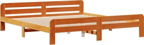 vidaXL Σκελετός Κρεβ. Χωρίς Στρώμα Καφέ Κεριού 200x200 εκ Μασίφ Πεύκο
