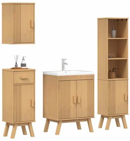 vidaXL Σετ Επίπλων Μπάνιου με συρτάρι 4 pcs Καφέ 114 x 43 x 73.5 εκ.