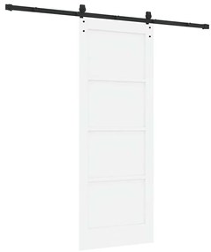 vidaXL Συρόμενη Πόρτα Λευκό 78 x 202 εκ. Μασίφ ξύλο πεύκου
