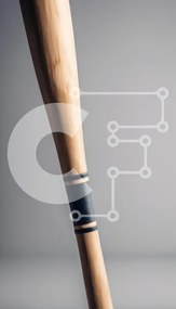 Intra Συλλεκτικό Ξύλινο Παζλ Plywood  4mm - Κοντινό πλάνο ενός ξύλινου ρόπαλου του μπέιζμπολ Σε Ξύλινο Κουτί - Διαστάσεις: 10x10 cm – 25 κομμάτια