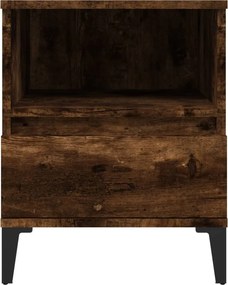 vidaXL Κομοδίνο Καπνιστή Δρυς 40x35x50 εκ.