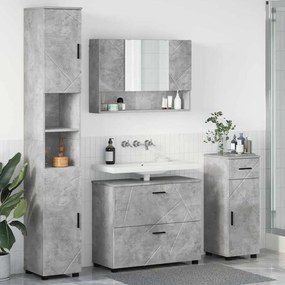 vidaXL Σετ Επίπλων Μπάνιου 4 pcs Γκρι σκυροδέματος 30 x 35 x 192 εκ.