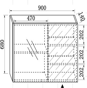 Martin Dione Led 100 - Καθρέπτης μπάνιου με ντουλάπι (90x14x68)