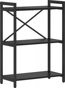 vidaXL Ράφι Βιβλίων Μαύρη Οξυά 60 x 30 x 85 cm Επεξεργασμένο ξύλο