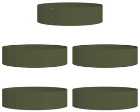 vidaXL Ζαρντινιέρες κήπου 5 pcs Λαδί 80 x 80 x 20 cm Ατσάλι