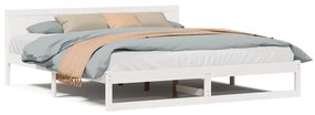 vidaXL Σκελετός Κρεβατιού Λευκό 200 x 200 cm Μασίφ ξύλο πεύκου