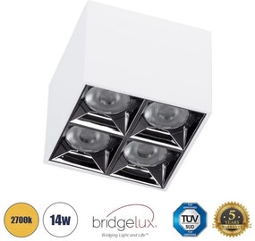 Επίτοιχο Σποτ Downlight LED TrimLess 14W-Λευκό Κάτοπτρο Χρωμίου 2700K LUMINAR SUPERIOR 60335 Globostar-60335-Λευκό 60335