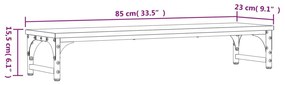 Βάση Οθόνης Γκρι Sonoma 85x23x15,5 εκ. από Επεξεργασμένο Ξύλο - Γκρι