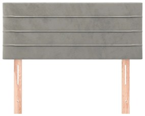 vidaXL Κεφαλάρι Κρεβατιού Ανοιχτό Γκρι 90x5x78/88 εκ. Βελούδινο