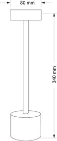 LED πορτατίφ επαναφορτιζόμενο 3W 200Lm IP44 CCTντιμαριζόμενο  USB-C χρυσό