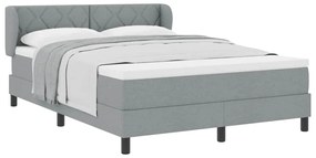 vidaXL Κρεβάτι box spring με στρώμα Ανοιχτό γκρι 140 x 190 cm ύφασμα