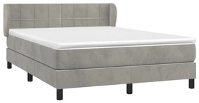 ΚΡΕΒΑΤΙ BOXSPRING ΜΕ ΣΤΡΩΜΑ ΑΝΟΙΧΤΟ ΓΚΡΙ 140X200 ΕΚ. ΒΕΛΟΥΔΙΝΟ 3127493