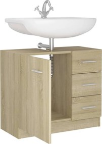 vidaXL Ντουλάπι Νιπτήρα Sonoma Δρυς 63x30x54 εκ. Επεξεργασμένο Ξύλο