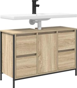 vidaXL ντουλάπι νιπτήρα με συρτάρια Sonoma Δρυς 90x34,5x60 εκ.