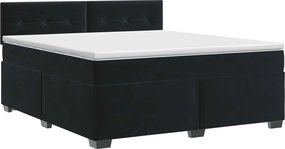 vidaXL Κρεβάτι box spring με στρώμα Μαύρο 180 x 200 cm Βελούδο