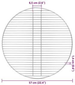 vidaXL BBQ Grill Grate Ασημί Ø57 εκ. Ανοξείδωτο ατσάλι