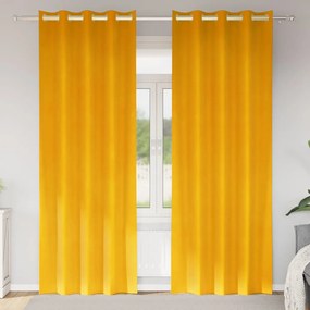 vidaXL Κουρτίνες 2 pcs Χαμομηλί κίτρινο 140 x 225 cm Βελούδο