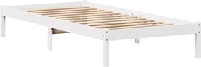 vidaXL Σκελετός Κρεβατιού Χωρίς Στρώμα Λευκό 100x200 εκ. Μασίφ Πεύκο
