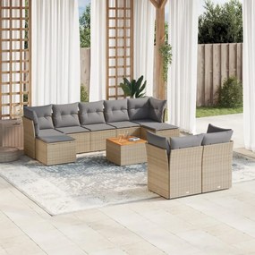 vidaXL Patio Sofa Set 6-θέσια Μίξη μπεζ και ανοιχτό γκρι