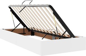 vidaXL Κρεβάτι Αποθήκης Καθαρό Λευκό 180 x 200 cm Τεχνητό Δέρμα