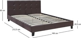 Κρεβάτι Sissy Megapap από τεχνόδερμα χρώμα καφέ 160x200εκ.