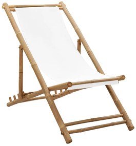 vidaXL Σεζλόνγκ Εξωτερικού Χώρου από Μπαμπού και Καραβόπανο