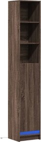 vidaXL Ντουλάπι με Φώτα LED Καφέ Δρυς 36x32,5x200 εκ. Επεξ. Ξύλο