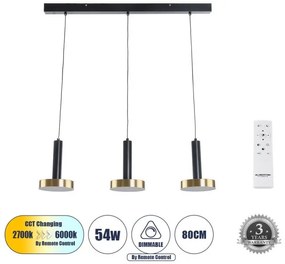 Κρεμαστό Φωτιστικό Design Μαύρο & Χρυσό ZANE 60936 Globostar-60936-Μαύρο-Χρυσό 60936