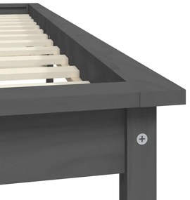 vidaXL Σκελετός Κρεβατιού Γκρι 120x190εκ Μασίφ Ξύλο Πεύκο Small Double
