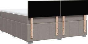 vidaXL Κρεβάτι Boxspring με Στρώμα Taupe 180x200 εκ. Υφασμάτινο